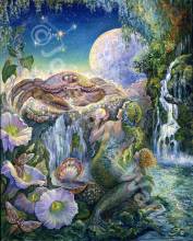 Josephine Wall, Sternzeichen Krebs, 100x80cm, 240 Farben, runde Steine, Vollbild