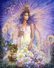 Josephine Wall, Sternzeichen Jungfrau, 100x80cm, 240 Farben, runde Steine, Vollbild