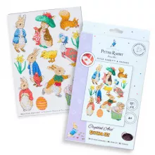 Sticker set consisting of 12 stickers, Peter Rabbit, painting set with round stones