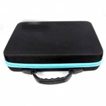 Sorting case, black case with blue rim, contains 60 large jars with screw cap.