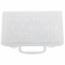 Sortierbox mit 64 kleinen Döschen, ca. 22x13cm, 5cm hoch