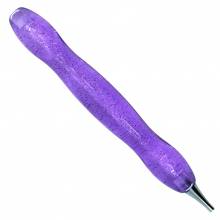 Pen for Diamond Painting, curved, purple, with metal tip & multiple attachments
