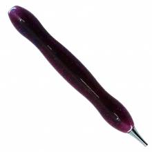 Stift für Diamond Painting, geschwungen, Weinrot, mit Metallspitze & Mehrfachaufsätzen