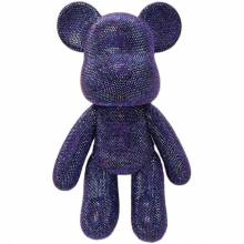 Stand-up bear 3D model - with round AB stones for painting, dark purple, approx. 22cm