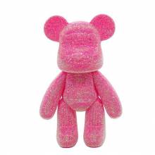 Stand-up bear 3D model - with round AB stones for painting, rosa, approx. 22cm