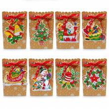 Diamond Painting Gift Bags with Tags, 8 Pieces