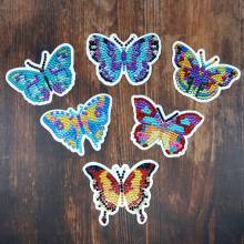 Diamond Painting Magnete, Schmetterling, Set mit 6 Stück zum Painten