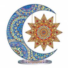 Aufsteller - Mond mit Sonne zum Painten, ca. 25x30mm