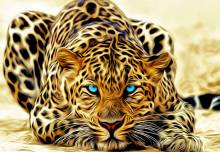 Diamond Painting picture, Leopard, approx. 60x90cm, 45 colours, round stones, full picture