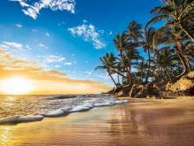 Diamond Painting picture, tropical beach, round stones, approx. 100x75cm, 55 colours, full image