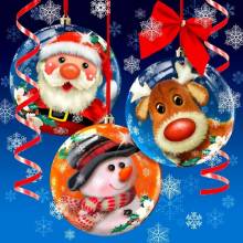 Diamond Painting picture, Christmas balls, angular stones, approx. 50x50cm, 50 colours, full image