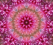 Diamond Painting Bild, Pinkes Kaleidoskop, runde Steinchen, 90x75cm, 50 Farben, Vollbild