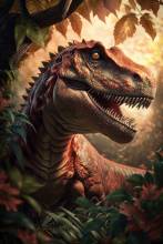Diamond Painting Bild, T-Rex Dinosaurier, eckige Steinchen, 60x90cm, 60 Farben, Vollbild