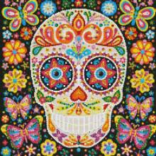 Skull, Glow In The Dark – Night Glow, Square Stones, 50x50cm, 43 Colours, Full Image