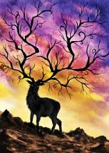 DrakeTurtle, Deer, runde Steine, ca. 65x90cm, 65 Farben, Vollbild