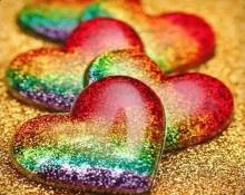 Diamond Painting picture, hearts, round stones, approx. 88x71cm, 275 colors, full screen