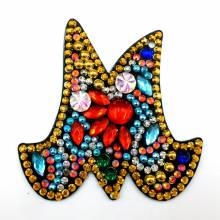 Schlüsselanhänger, Buchstabe M, Painting-Set komplett mit Strass und Sondersteinchen