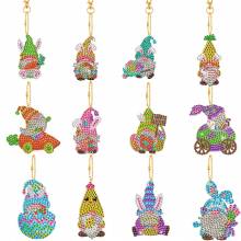 Keyring set, consisting of 12 pendants, motif eastern, painting-set complete with rhinestones