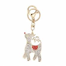 B-goods key ring, reindeer metal, painting set with rhinestones