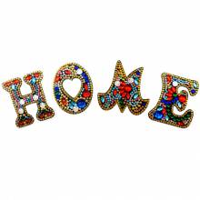 Schlüsselanhänger Schriftzug Home, Painting-Set komplett mit Strass und Sondersteinchen