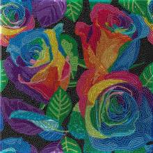 Diamond Painting Bild auf Keilrahmen gespannt, Rainbow Roses, runde Diamanten, ca. 30x30cm, Vollbild