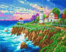 Crystal Art Kit, auf Keilrahmen gespannt, Thomas Kinkade, Victorian Light, runde Steine, ca. 50x40cm, Vollbild