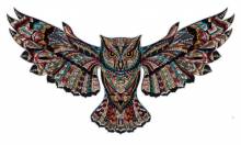 Diamond Painting Bild, Glasspiel-Eule, runde Strass-Diamanten, 50x80cm, 50 Farben, Vollbild