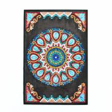 Notebook for painting, Mandala, black/blue, rhinestones, approx. 14x20cm, lined 