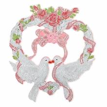 Door wreath, wedding, approx. 30x30cm, 9mm thickness, rhinestones & special stones