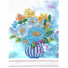 Greeting card, flower vase, painting set complete with rhinestones