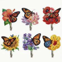 Hook self-adhesive Butterfly, set of 6 pieces for painting