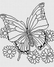 Canvas with motif (without stones) butterfly, 40x50cm, for square stones, full screen