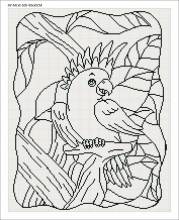 Leinwand mit Motiv (ohne Steine) Dancing Parrot, 40x50cm, für eckige Steine, Vollbild