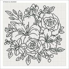 Leinwand mit Motiv (ohne Steine) Bed of Flowers, 40x40cm, für eckige Steine, Vollbild