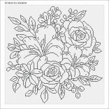 Leinwand mit Motiv (ohne Steine) Bed of Flowers, 40x40cm, für runde Steine, Vollbild