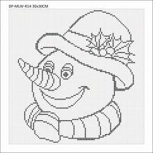 Leinwand mit Motiv (ohne Steine) Schneemann, 30x30cm, für runde Steine, Vollbild