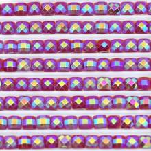 AB Steine, eckig, (Irisierend), 150, Red Bright, 200 Stück