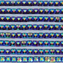 AB Steine, eckig, (Irisierend), 154, Red Very Dark, 200 Stück