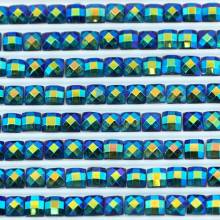 AB Stones, square, (Iridescent), 310, Black, 200 pieces