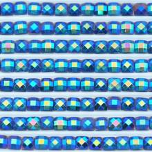 AB Steine, eckig, (Irisierend), 3750, Antique Blue Very Dark, 200 Stück