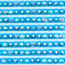AB Stones, square, (Iridescent), 3844, Bright Turquoise Dark, 200 pieces