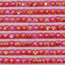 AB Stones, square, (Iridescent), 606, Orange Red Bright, 200 pieces