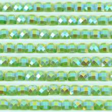 AB Stones, square, (Iridescent), 704, Chartreuse Bright, 200 pcs.