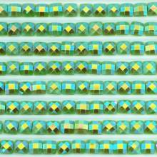 AB stones, square, (Irisizing), 906, Parrot Green Medium, 200 pieces