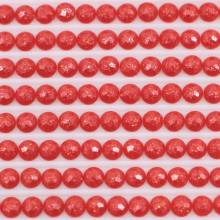Fairy stones, round, (sparkling), 349, Coral Dark, 500 pieces