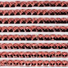 Metallic - Stein eckig, 817, Coral Red Very Dark, 500 Stück