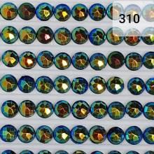 AB Stones, round, (Iridescent), 310, Black, 200 pieces