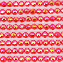 AB Stones, round, (Iridescent), 606, Orange Red Bright, 200 pieces