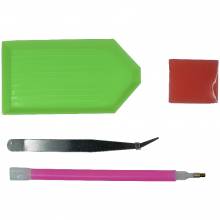 Tool set, pen, wax, tweezers, tray