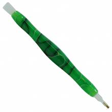 Pen for Diamond Painting, dark green, acrylic, hand-turned with multiple attachments, wax required